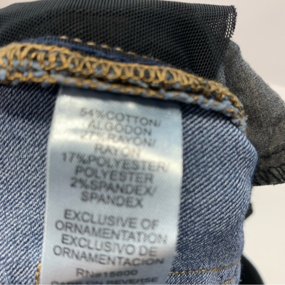 Democracy Shorts 8 Bermuda Demin Ab Solution  Slimming Stretch Blue Capri Travel - Picture 8 of 11